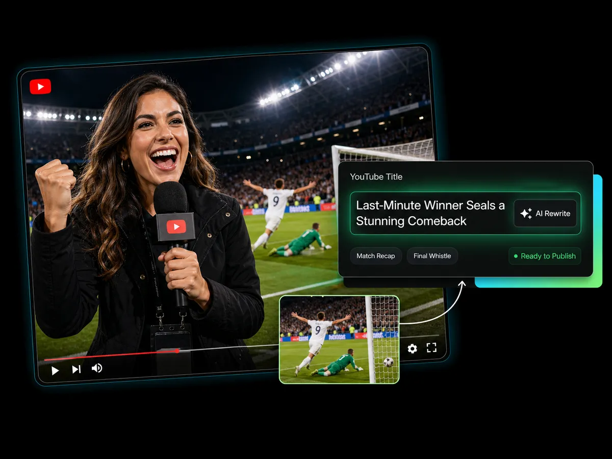 sports content creator using ai tool to title a youtube video for a sports event