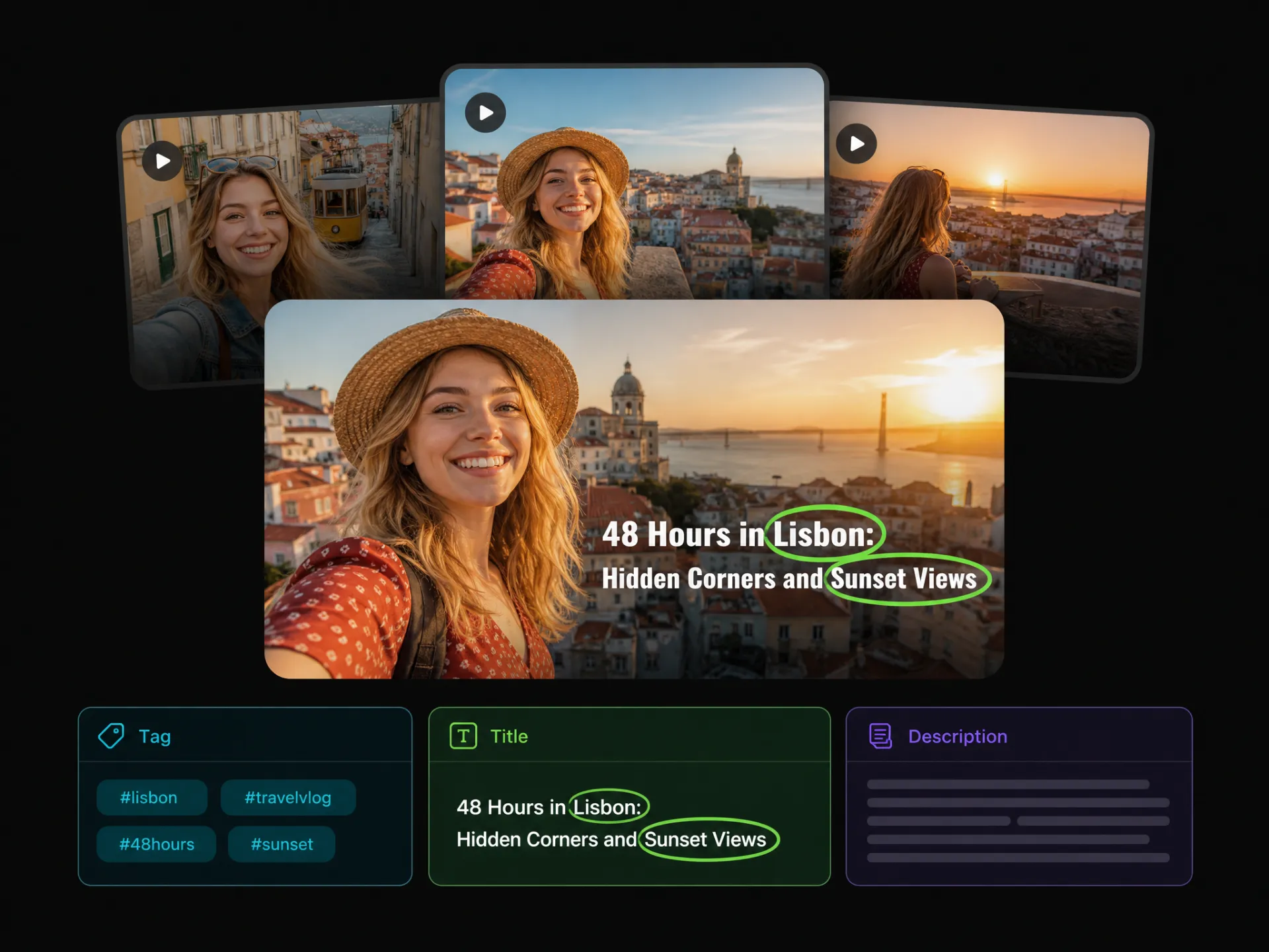 instagram creator generating catchy video titles for travel and lifestyle reels