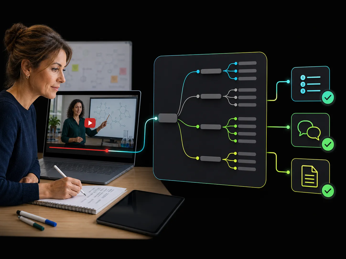 educator making lesson plans with ai mind map generator from youtube video