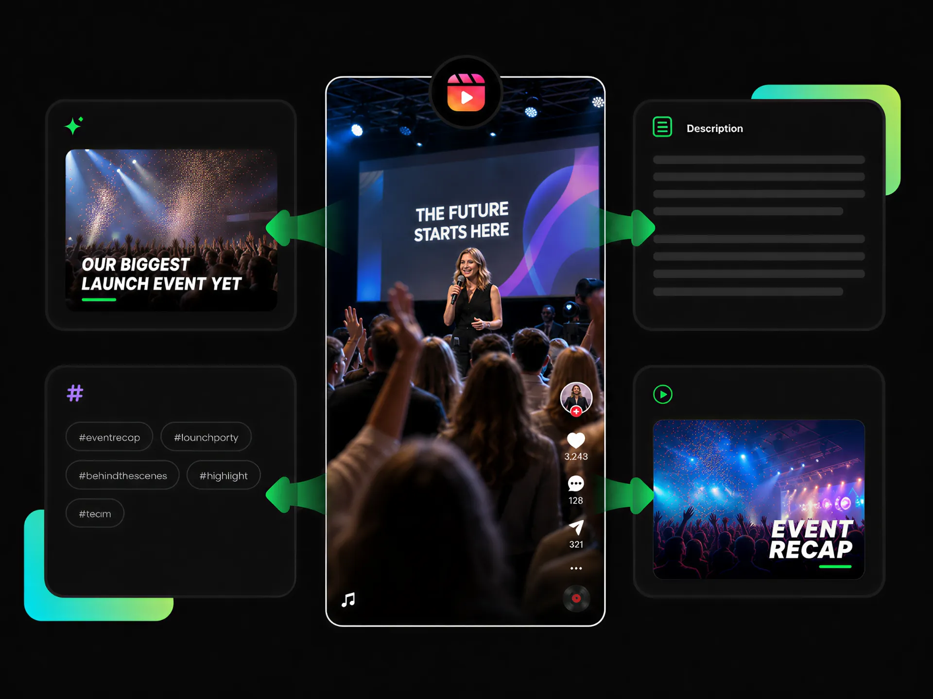 instagram title generator creating titles for event recap and highlight reels
