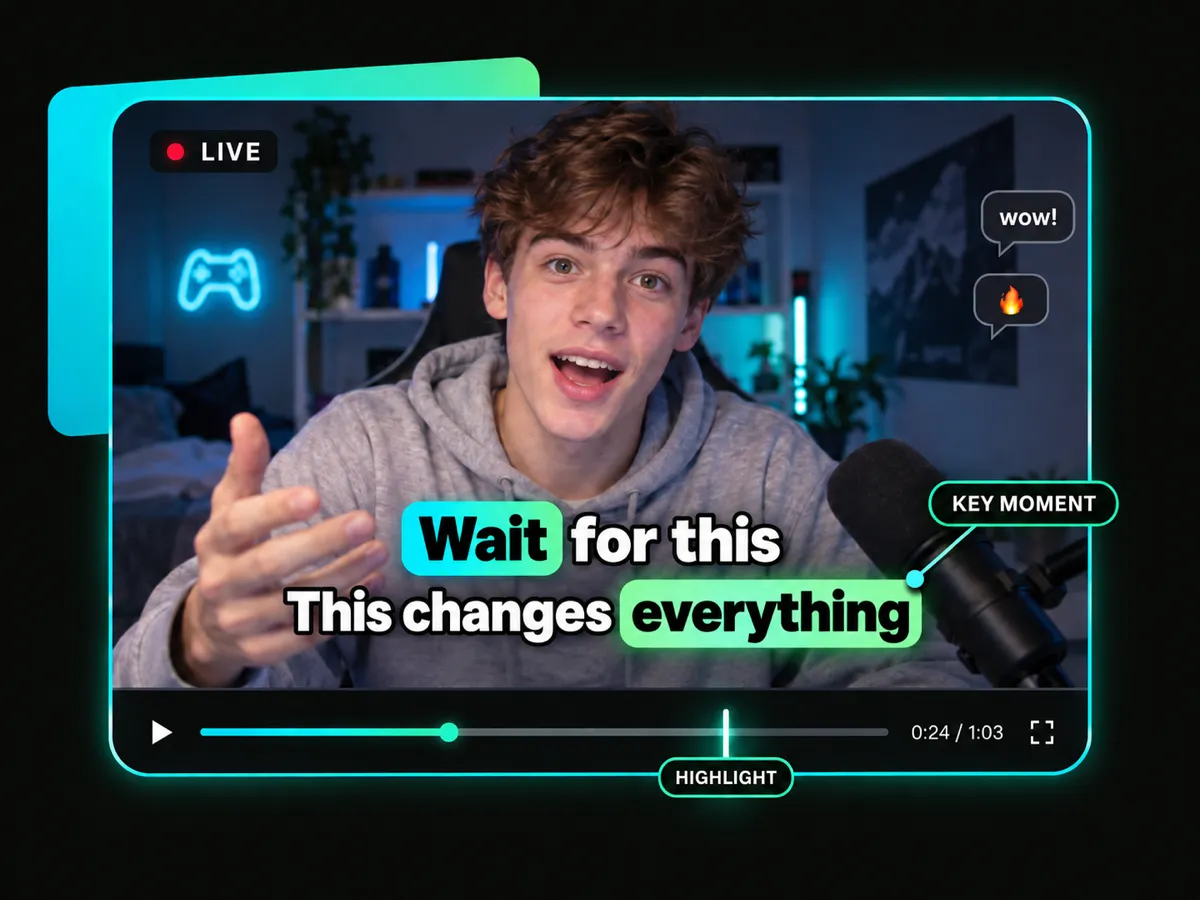 twitter video captioning with dynamic effects and word highlight for live recording