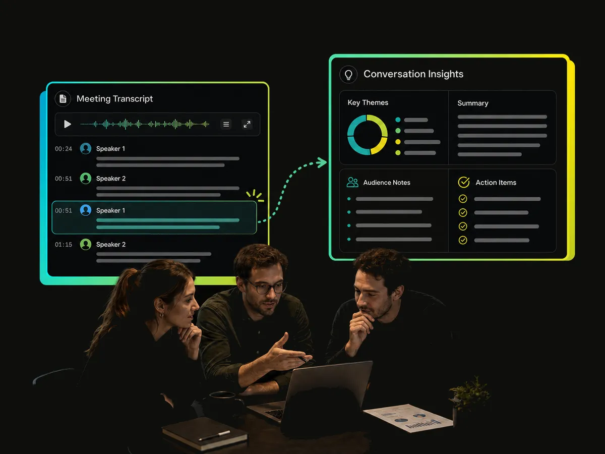 ai generating podcast transcripts for businesses to extract insights from conversations