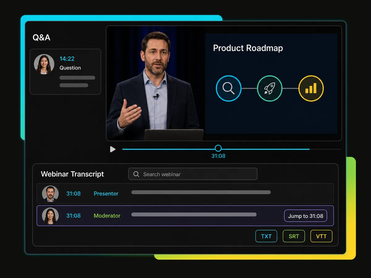 zoom recording transcription for reviewing webinar presentations and q&a sessions