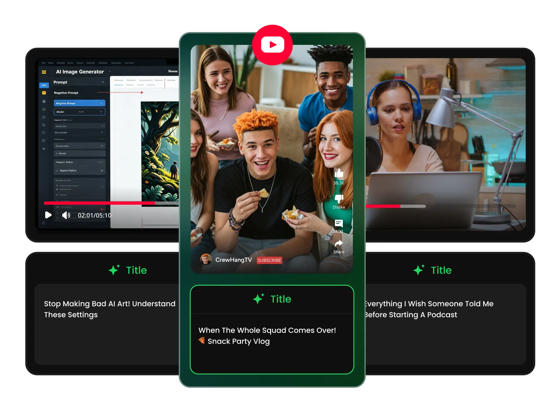 content creator using ai title generator to explore cool title ideas for youtube videos