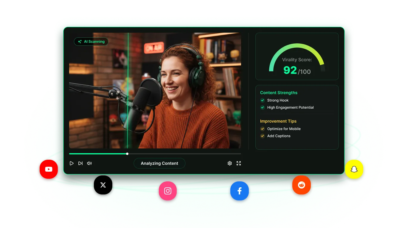 Viral video analysis dashboard showing video performance insights