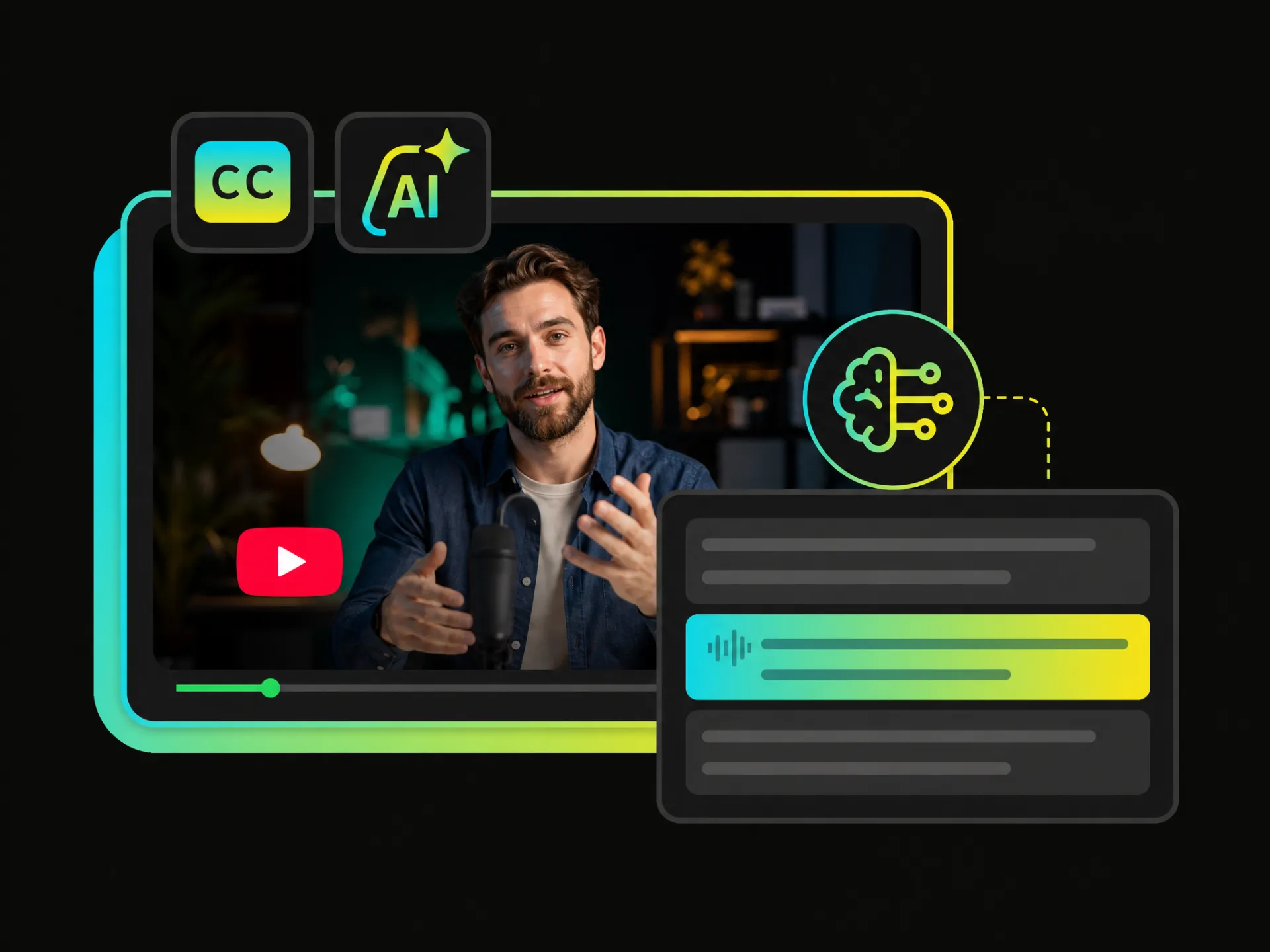 AI YouTube video caption generator for long videos