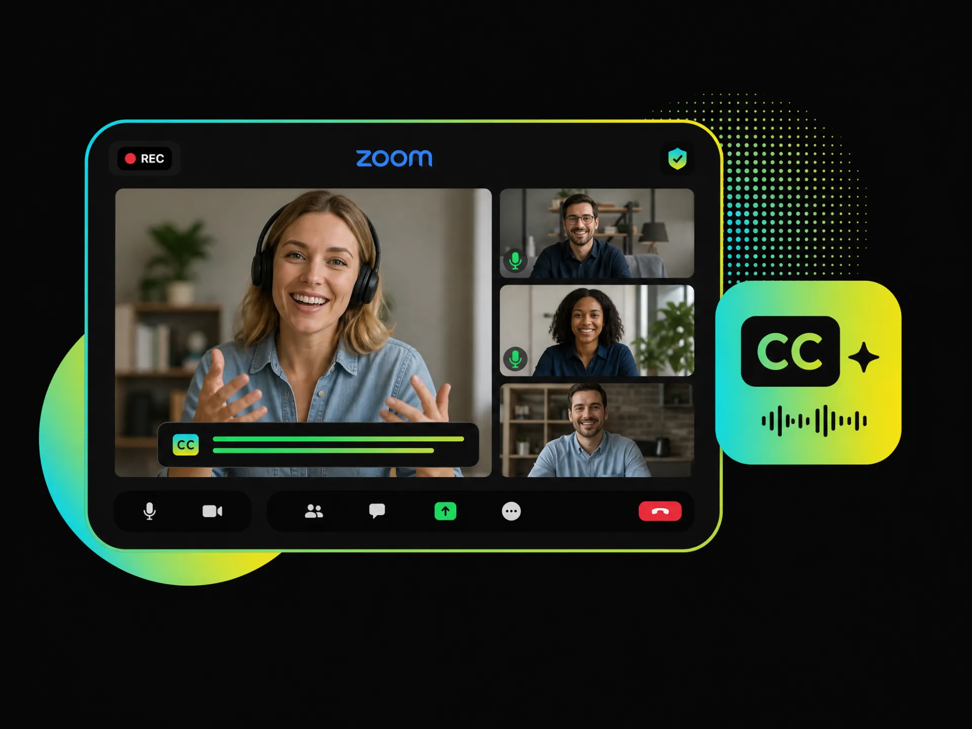 AI caption generator for video from recorded Zoom meetings